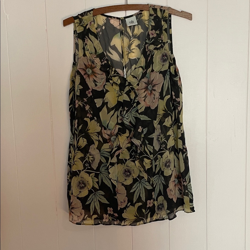 Cabi Floral Sleeveless Blouse -small